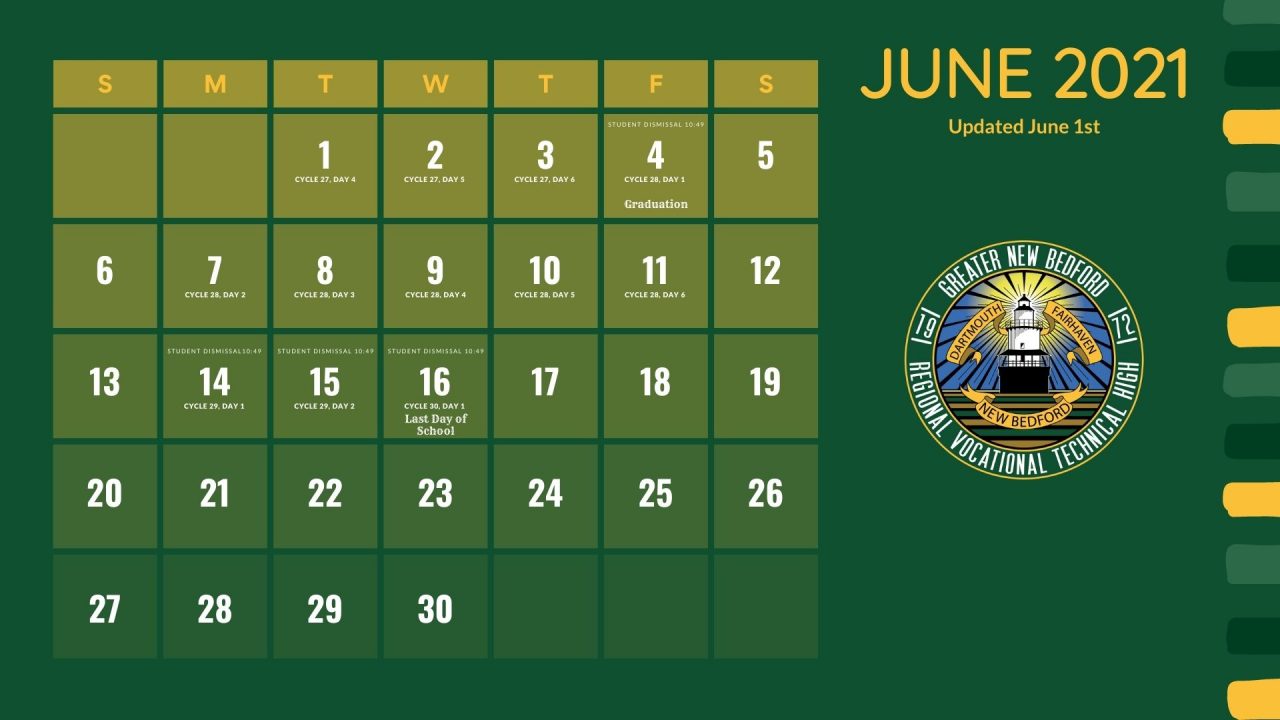 Principals Newsletter June Calendar Greater New Bedford Regional