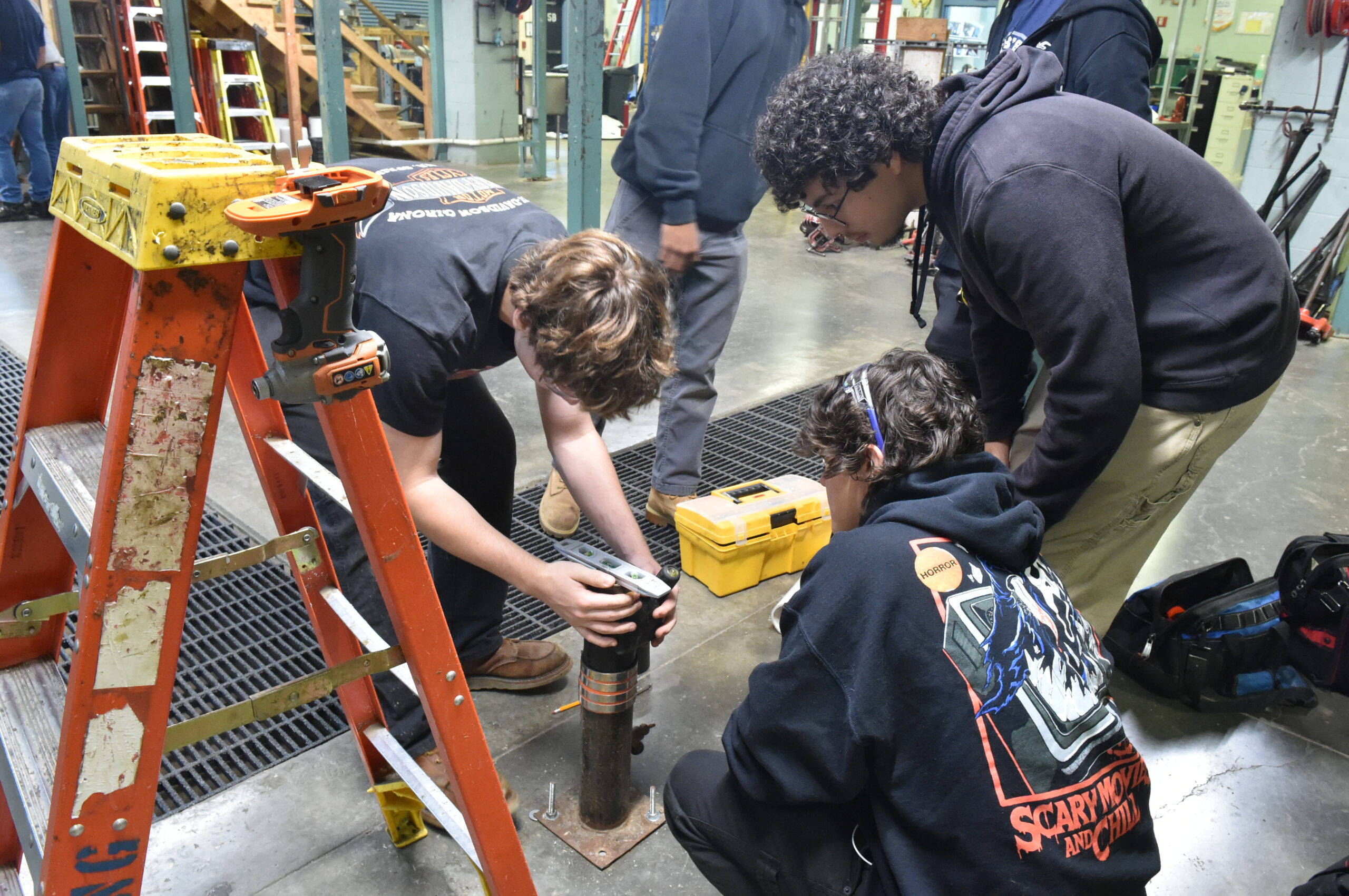 Students working in Plumbing