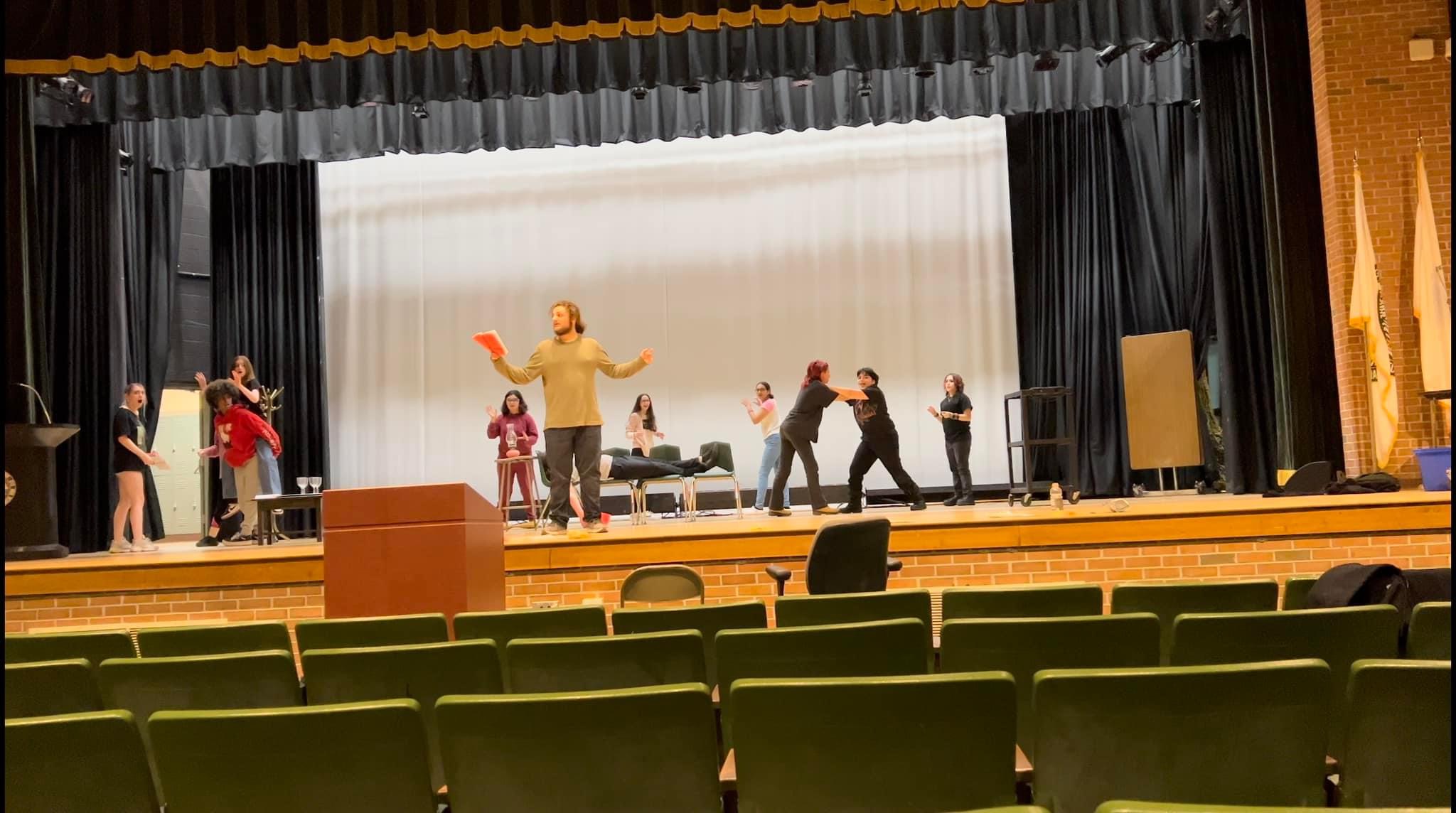 Theater students practicing