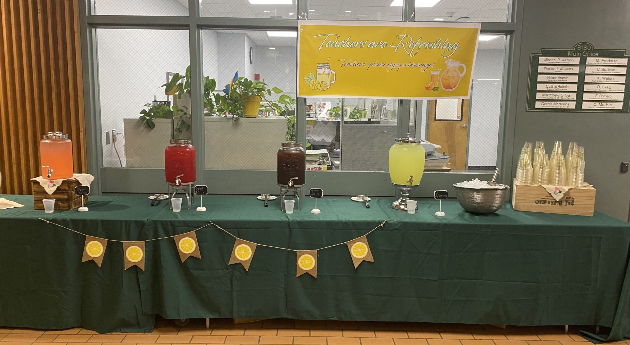 Lemonade stand in main office