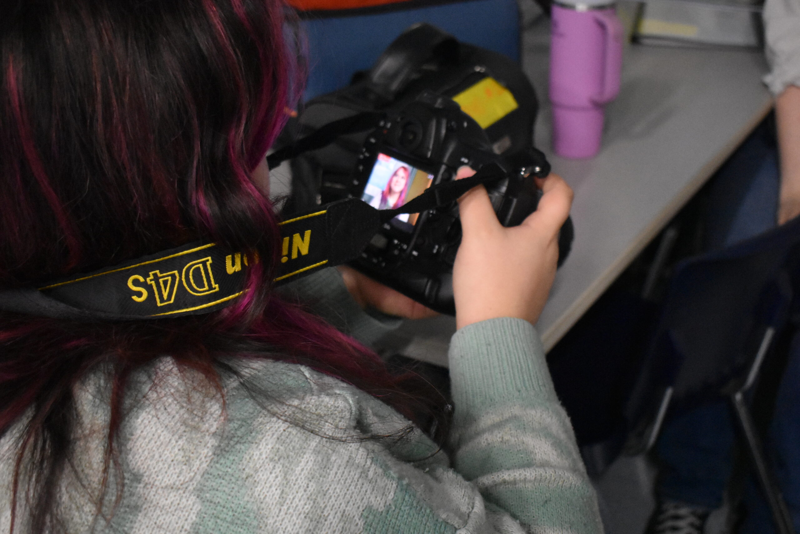 Student using a camera